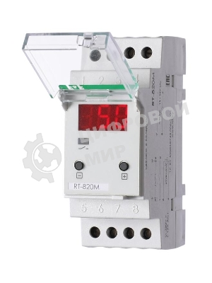 Регулятор температуры RT-820M (от -25 до +130 град.C; микропроцессорный; многофункц.; цифровая индикация; выносной датчик с термоус. проводом; монтаж на DIN-рейке 35мм 230В 16А 1Z IP20) F&F EA07.001.007