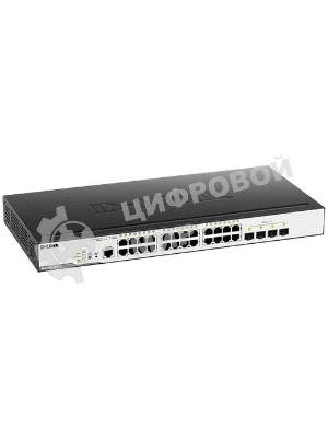 Коммутатор D-Link Switch DGS-3000-28LP/B1A Управляемый коммутатор 2 уровня с 24 портами 10/100/1000Base-T и 4 портами 1000Base-X SFP (24 порта с подде