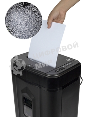 Шредер Heleos АП23-4 черный с автоподачей (секр.P-4) фрагменты 145лист. 23лтр. скрепки скобы пл.карты