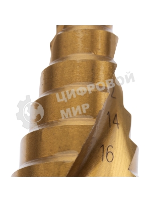 Сверло по металлу ступенчатое Kranz ТИТАН 4,0-32,0 мм 102 мм 65 HRC Р6М5 TiN