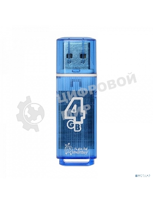 Флешка USB Smartbuy Glossy series Blue (SB4GbGS-B), 4Gb, USB 2.0, R/W 25/15, синий