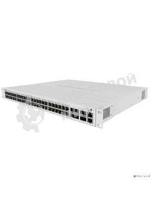 Коммутатор CRS354-48P-4S+2Q+RM Cloud Router Switch 354-48P-4S+2Q+RM with 48 x Gigabit RJ45 LAN (all PoE-out), 4 x 10G SFP+ cages, 2 x 40G QSFP+ cages, RouterOS L5, 1U rackmount enclosure, 750W PSU