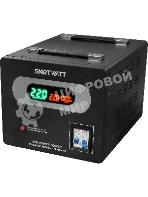 Напольный стабилизатор напряжения SMARTWATT AVR TOWER 5000RF (140W - 260W, 5000VA, 5 кВт, 50-60 Гц, LED-дисплей, релейны