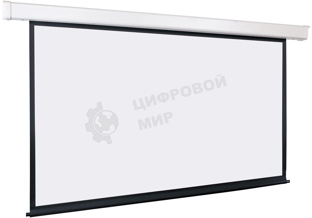 Экран с электроприводом Lumien Eco Control 198x300 см (раб. область 164х292 см) Matte White черная кайма по периметру 16:9