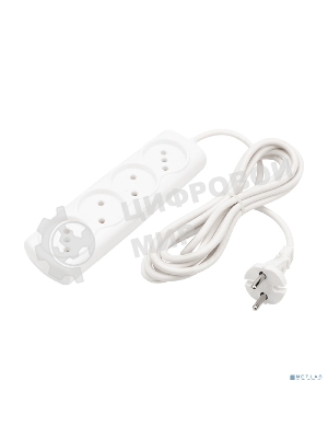 Удлинитель PROconnect OPTIMA 4 гнезда, 3 м, 2х0.75 мм², б/з, белый