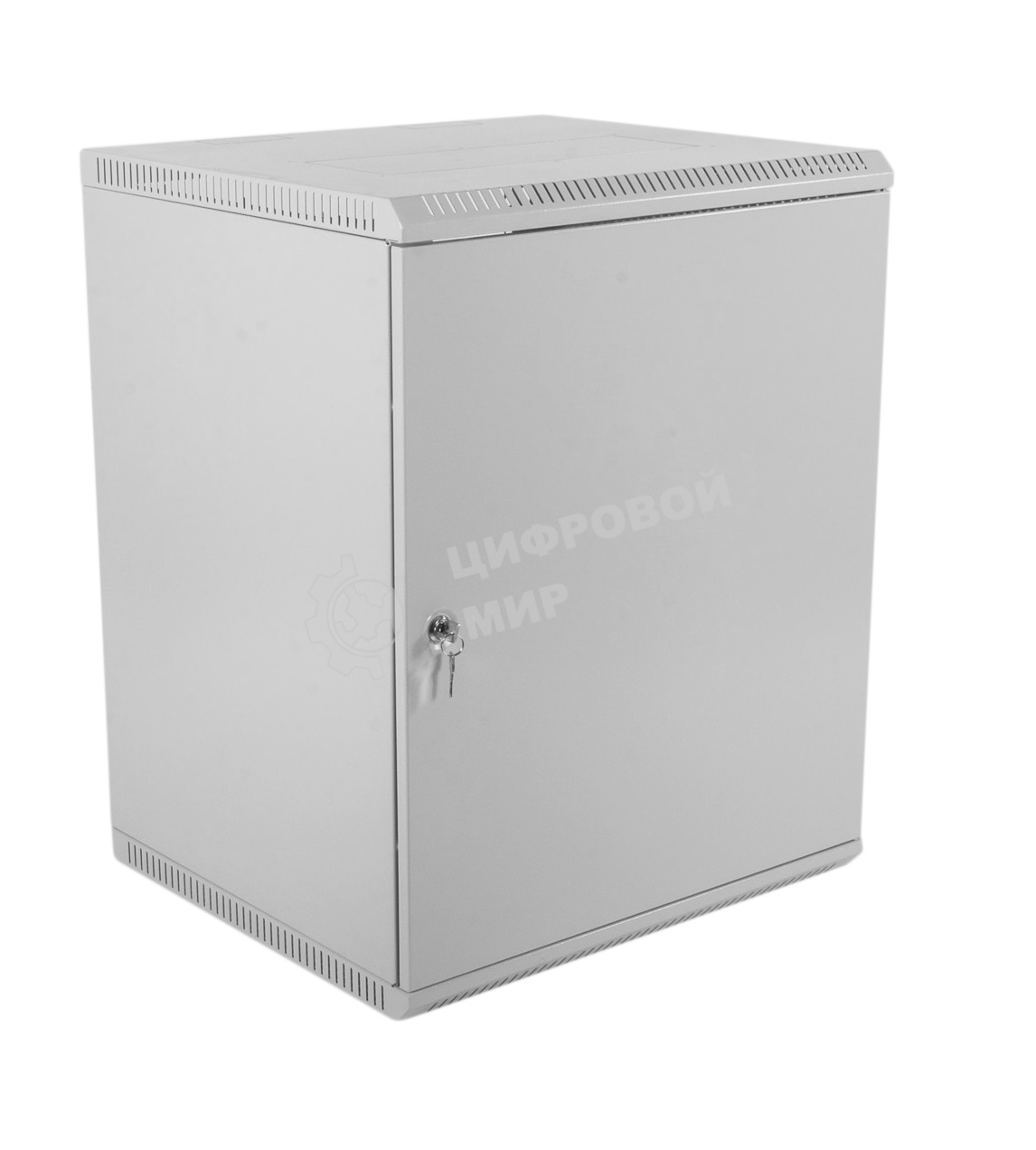 Шкаф настенный ЦМО ШРН-Э-12.500.1 12U 600x520 мм пер. дв. стал. лист несъемные бок. пан. серый