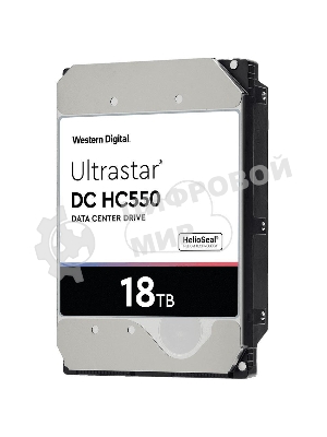 Жесткий диск Western Digital Original SATA-III 18Tb 0F38459 WUH721818ALE6L4 Ultrastar DC HC550 (7200rpm) 512Mb 3.5