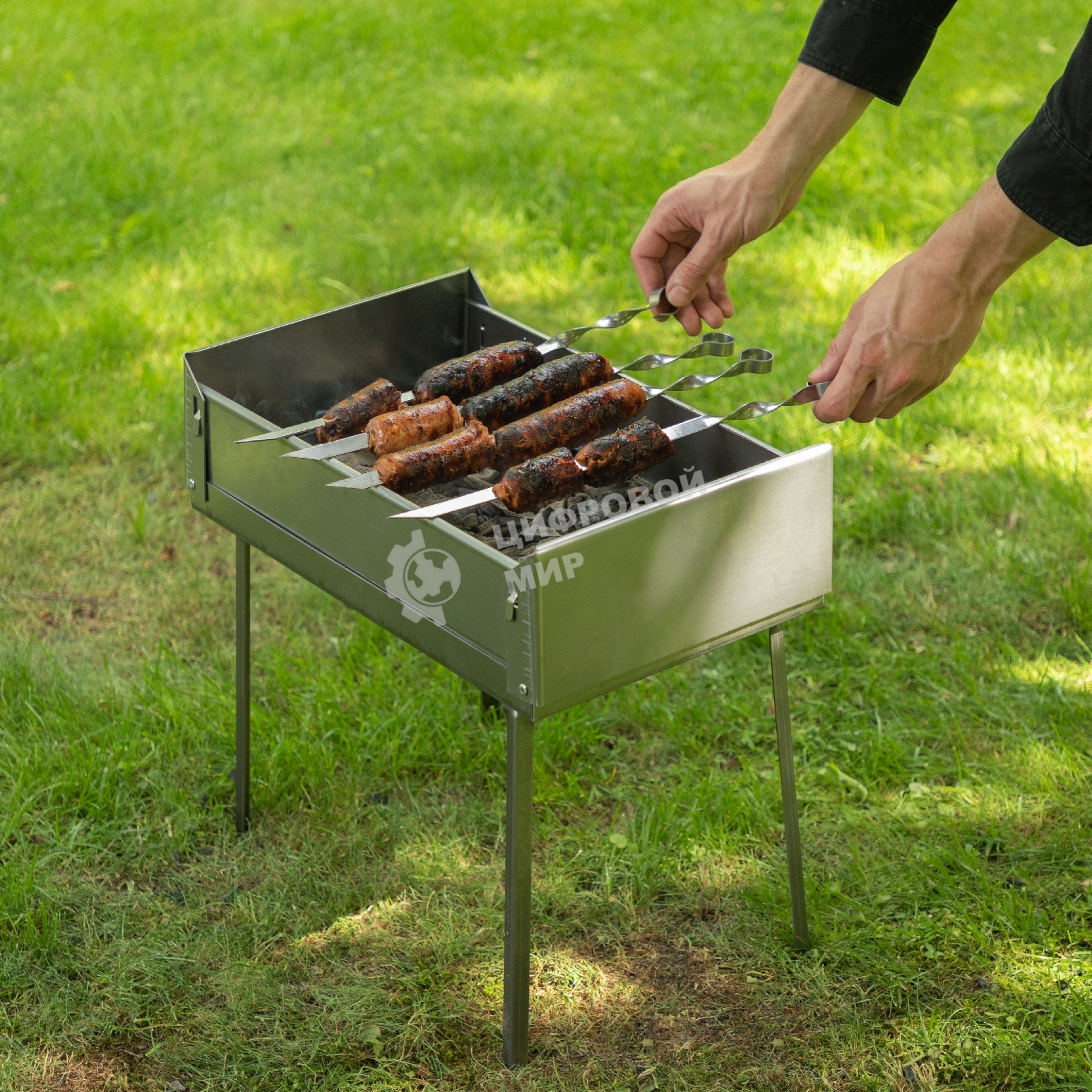 Мангал-дипломат Palisad Camping в сумке 410x280x125 мм, 1,5 мм, 6 шампуров в комплекте