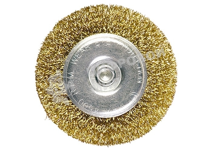 Щетка для дрели Matrix 40 мм, плоская со шпилькой, латунированная витая проволока