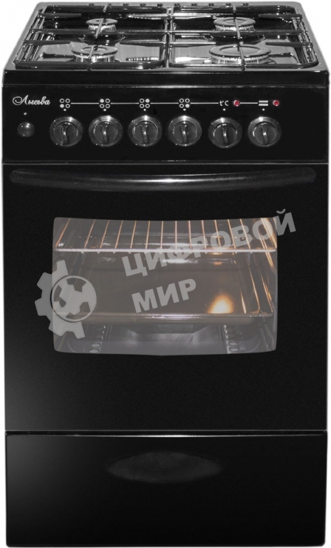 Плита комбинированная Лысьва ЭГ 401 МС-2у черный, конфорок 4 газовых, духовка 57 л, 50 см x 84 см x 60 см (без крышки)