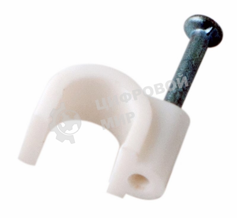 Крепеж кабеля круглый Rexant 7 мм, белый (упак. 50 шт)