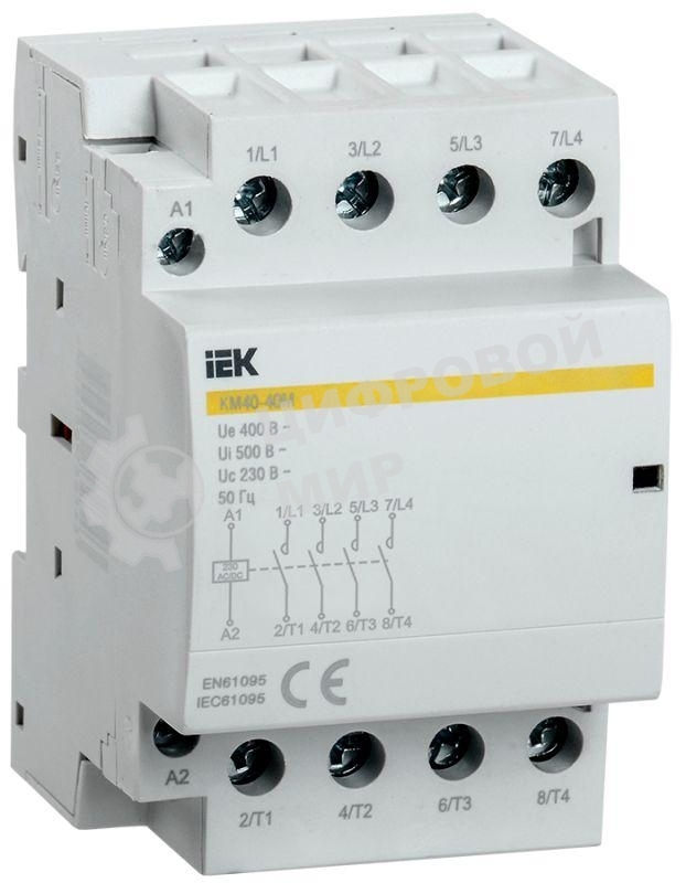 Контактор модульный КМ40-40М AC/DC IEK MKK21-40-40 IEK