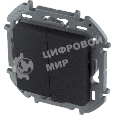 Выключатель 2-клавишный 10AX 250 В антрацит