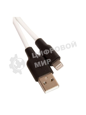 Кабель USB 2.0 HOCO X21, силиконовая оплетка, AM/Lightning M, бело-черный, 1м
