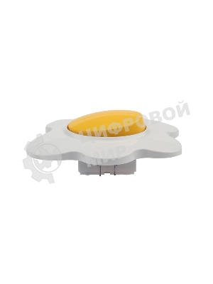 Выключатель двухклавишный Kranz HAPPY Яичница скрытой установки, желтый/белый