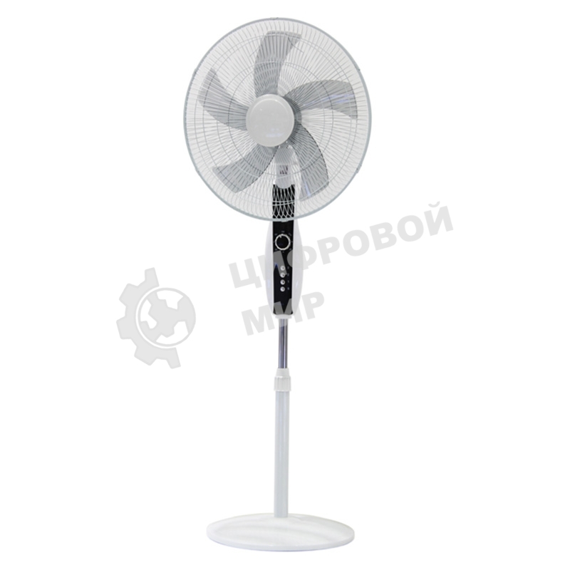 Вентилятор напольный DUX 60-0213 белый/синий 60 Вт, 5 лопастей, подставка круглая, д/у управление