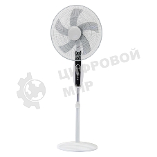 Вентилятор напольный DUX 60-0213 белый/синий 60 Вт, 5 лопастей, подставка круглая, д/у управление