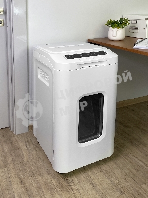 Шредер ГЕЛЕОС АП55-5, DIN P-5 (5 ур-нь секр.), фрагмент 1,9х12мм, АВТОПОДАЧА 400 лист (70г/м2), пл.карты/скрепки/скобы, 55 литров