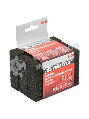 Губка для шлифования Matrix, 100 х 70 х 25 мм, средняя жестк., 3 шт., P 60/80, P 60/100, P 80/120