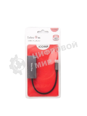 Кабель-переходник USB 3.1 Type-C -->RJ-45 1000Mbps Ethernet, Aluminum Shell, 0.15м Telecom TU320M