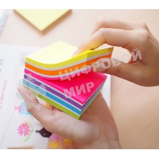 Блок самоклеящийся бумажный Stick`n 21538 76x76 мм, 400 листов, 70 г/м2, неон+пастель, 6 цветов в упаковке