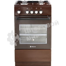 Плита газовая De Luxe 5040.48Г (Щ) 014 коричневый, конфорок 4 шт, духовка 46 л, 50 см x 85 см x 50 см