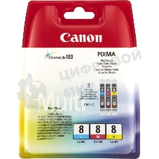 Картридж струйный Canon CLI-8C/M/Y 0621B029 голубой/пурпурный/желтый (420 стр.) для Canon Pixma iP6600D/iP4200/5200