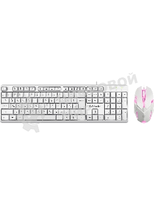 Комплект клавиатура+мышь Defender Motion C-977 проводной, USB, 1600 DPI, белый