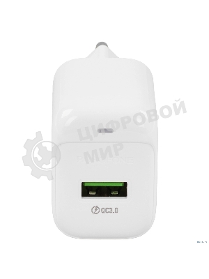 Сетевое зарядное устройство BOROFONE BAS42A + Кабель Type-C 1m/ QC 3.0/ 1 USB/ Выход: 18W/ White