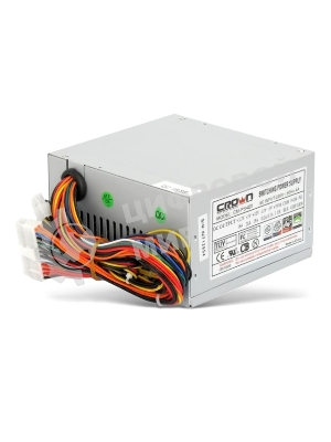 Блок питания CROWN CM-PS400W (20+4in, 80мм FAN, SATA*2, PATA(big Molex)*4, FDD*1, 4+4pin, Lines 1x12V OEM)
