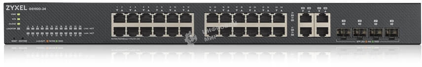 Коммутатор Zyxel GS1920-24v2 Hybrid Smart switch Zyxel Nebula Flex, 24xGE, 4xCombo (SFP/RJ-45), silent (fanless), Standalone/cloud management