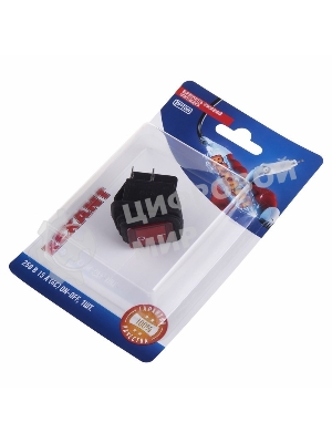 Выключатель клавишный Rexant 250V 15А (4с) ON-OFF красный с подсветкой, влагозащита (RWB-507) (в упак. 1 шт.)