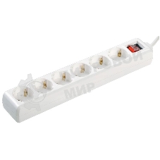 Удлинитель 6х5 м с заземл. 16А IP20 У06К с выкл. 2P+PE IEK WYP10-16-06-05-ZK-N