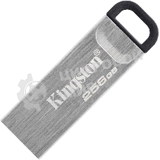 Флешка USB Kingston DataTraveler KYSON (DTKN/256GB), 256Gb, USB 3.2 Gen 1, R/W 200/60, серебристый/черный