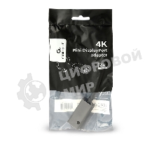 Переходник miniDisplayPort -> DisplayPort, Cablexpert A-mDPM-DPF4K-01, 4K, 20M/20F, длина 16см, черный, пакет