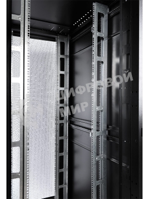 Шкаф серверный ПРОФ напольный 42U (800x1000) дверь перфор., задние двойные перфор., черный, в сборе