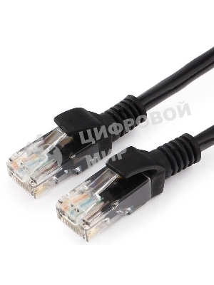 Патч-корд UTP Cablexpert cat.5e 0.25м, литой, многожильный, черный