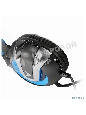 Гарнитура Crown CMGH-3101 чёрный/синий, проводная, подсветка