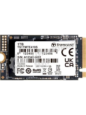 Твердотельный накопитель Transcend SSD MTE410S, 1000GB, M.2(22x42mm), NVMe, PCIe 4x4, 3D TLC, R/W 5000/3500MB/s, IOPs 570 000/700 000, TBW 600, DWPD 0.33, DRAM-less (5 лет)