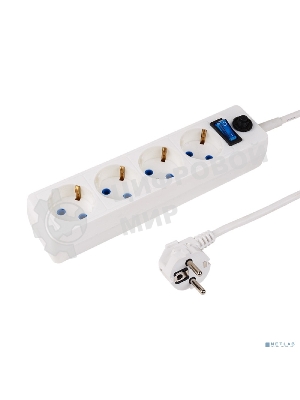 Сетевой фильтр PROconnect STANDARD 4 гнезда, 3 м, 3х0.75 мм², с/з + автовыкл., белый