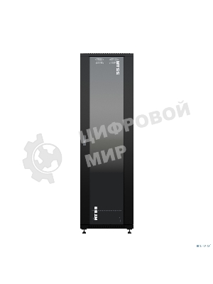 NTSS Шкаф напольный универсальный серверный NTSS R 18U 600х800мм, 4 профиля 19, двери стекло и сплошная металл, боковые стенки съемные, регулируемые опоры, разобранный, черный RAL 9005 NTSS-R18U6080GS