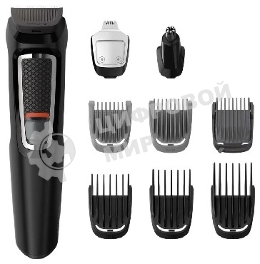 Триммер Philips MG3740/15 черный (насадок в компл:9шт)