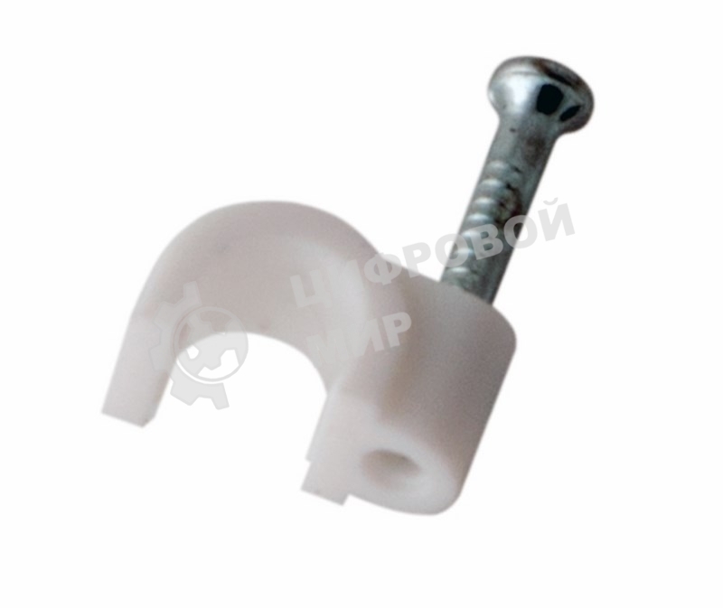 Крепеж кабеля круглый Rexant 4 мм, белый (упак. 50 шт)