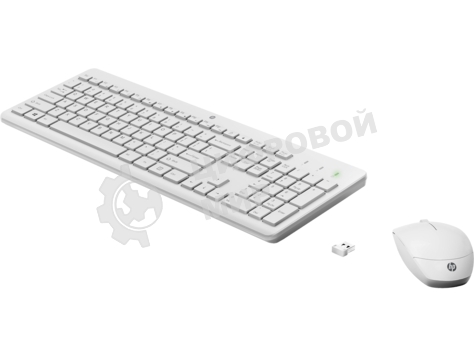 Комплект клавиатура+мышь HP 230 беспроводной, USB, 1600 DPI, белый