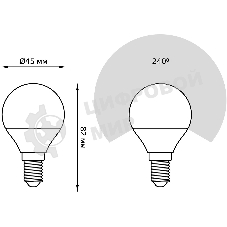 Лампа светодиодная Gauss 6.5Вт цок.: E14 шар 220B 4100K св. свеч. бел.нейт. (упак.: 10 шт)
