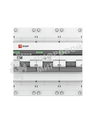 Выключатель автоматический EKF mcb47100-3-50C-pro 3P 50А (C) 10kA ВА 47-100 EKF PROxima