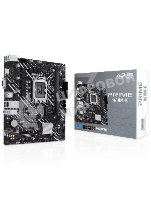 Материнская плата ASUS PRIME H610M-K, LGA 1700, Intel H610, 2xDDR5, 4xSATA, 1xM.2, 1xPCIe 4.0 x16, 1x1Gb LAN, 2xUSB-A 3.2 Gen 1, 4xUSB-A 2.0, 1xHDMI, 1xVGA, 3x3.5 мм, 1xRS-232, 7.1, mATX