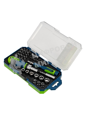 Отвертки Сибртех реверсивные с набором бит и торцевыми головками, 41 шт