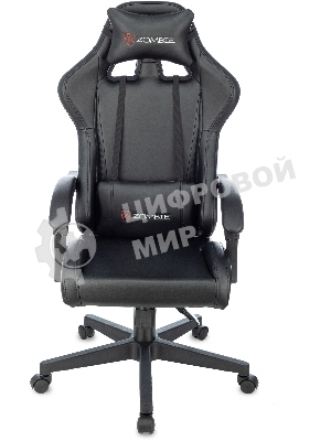 Кресло Бюрократ Zombie GAME TETRA черный/карбон, экокожа, 120 кг, механизм качания