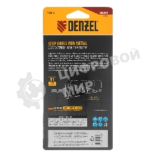 Сверло ступенчатое Denzel 4-6-8-10-12-14-16-18-20-22-24-26-28-30-32 мм, Р6М5К5, 6-гр. хвостовик 723616